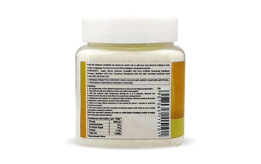 Puramio Ice Cream Mix Mango   Plastic Jar  250 grams
